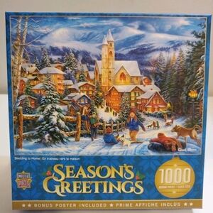 New Master Pieces Season's Greetings "Sledding to Home" Jigsaw Puzzle 1000 pc